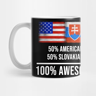 50% American 50% Slovakian 100% Awesome - Gift for Slovakian Heritage From Slovakia Mug